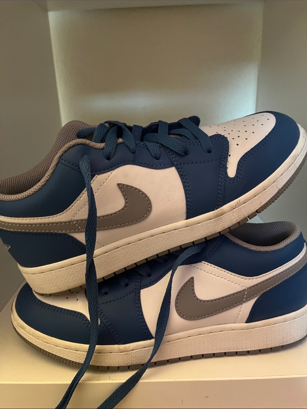 Jordan Low-Top Sneakers in Blue and White